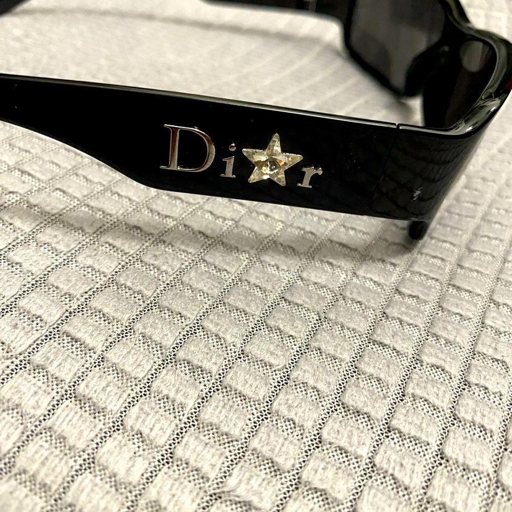 DIOR black sunglasses with crystal stars on sides